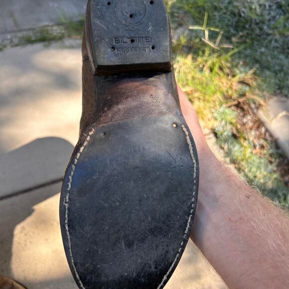 Brown and tan leather cowboy main image 6